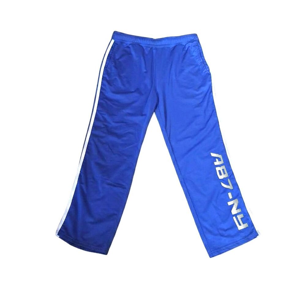 Aeropostale Athletic Track Pants Mens XL Blue 2 Stripe Drawstring Gorpcore Retro